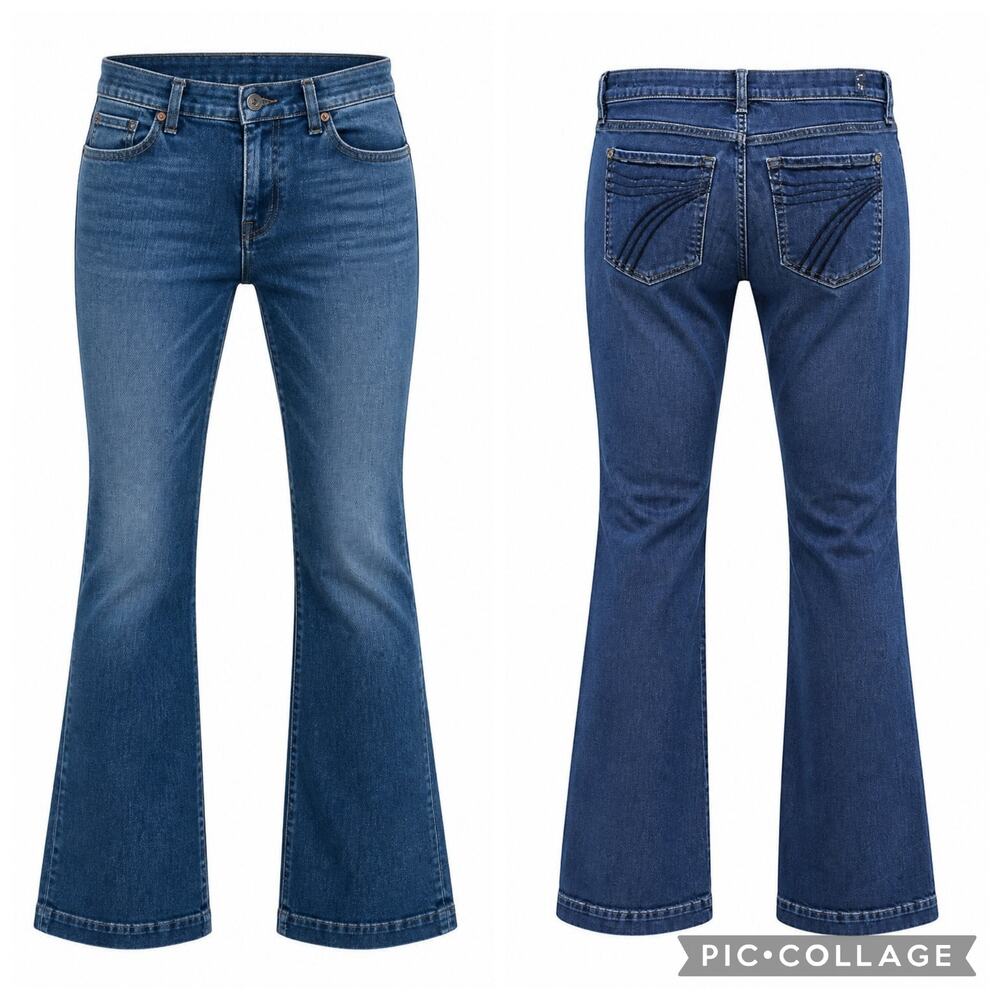 7 For All Mankind B(air) Dojo Jeans SZ 32 Bootcut Flare Stretch Blue Denim Pants